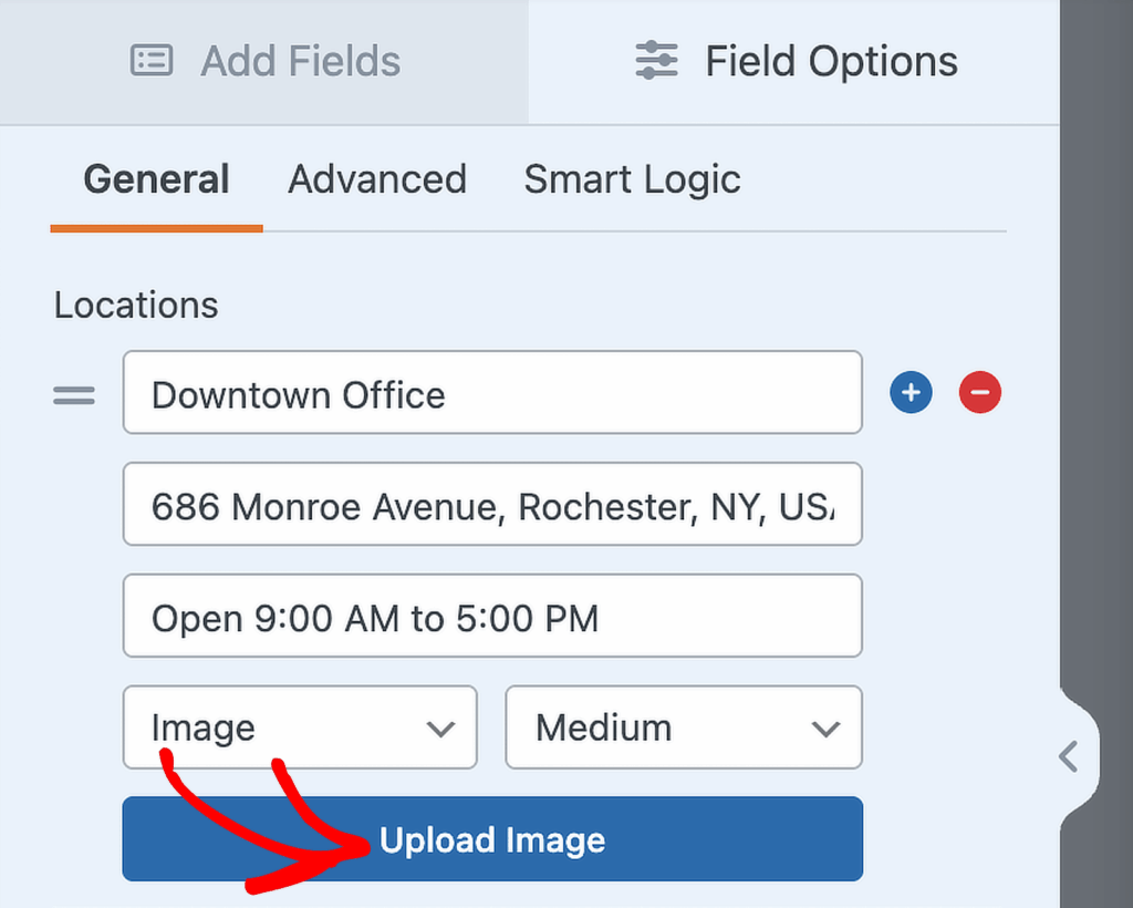map field image selection