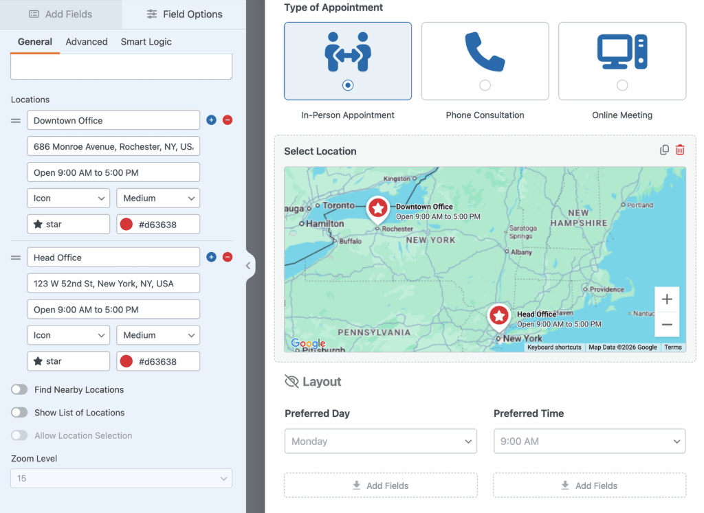 multiple locations preview