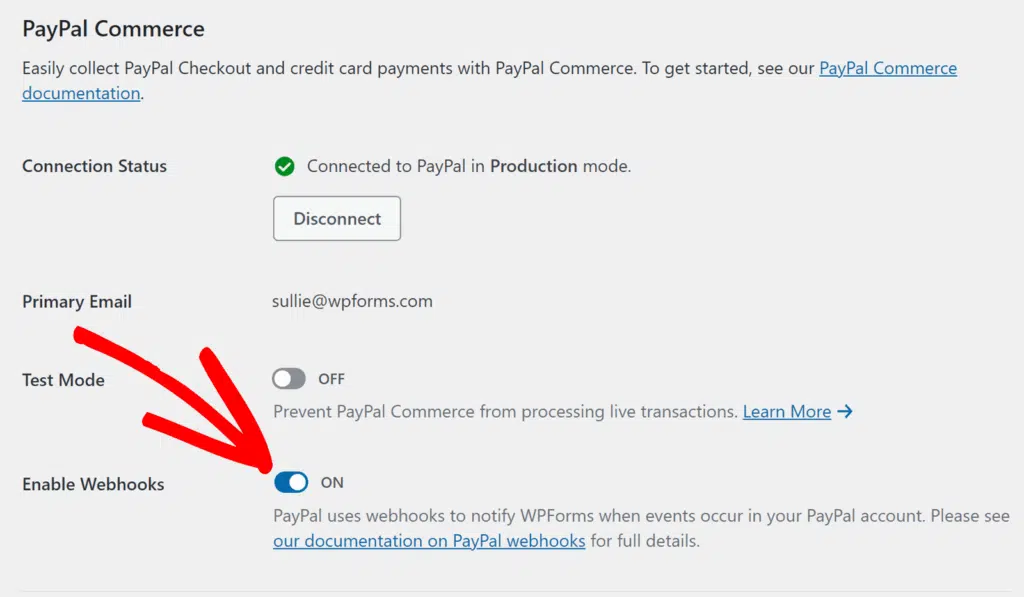 paypal-commerce-enable-webhook - WPForms Enable webhooks for PayPal Commerce