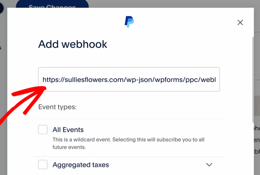 paypal-commerce-enter-webhook-endpoint - WPForms