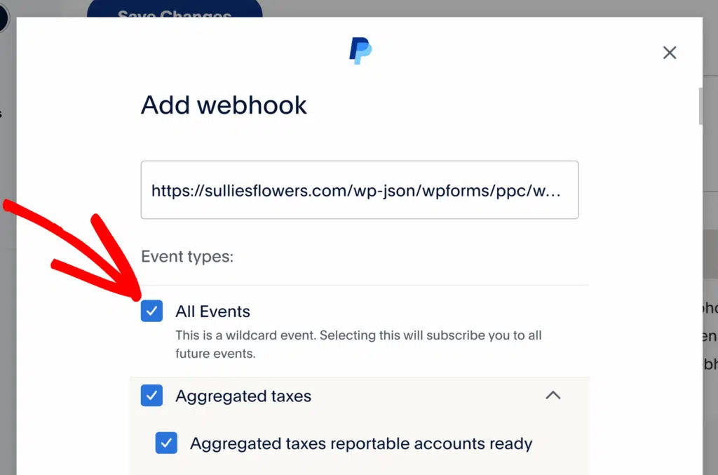 select-all-events-paypal-webhooks - WPForms