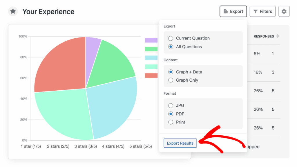 survey and polls export results