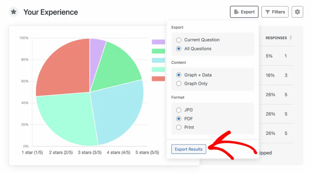 survey and polls export results