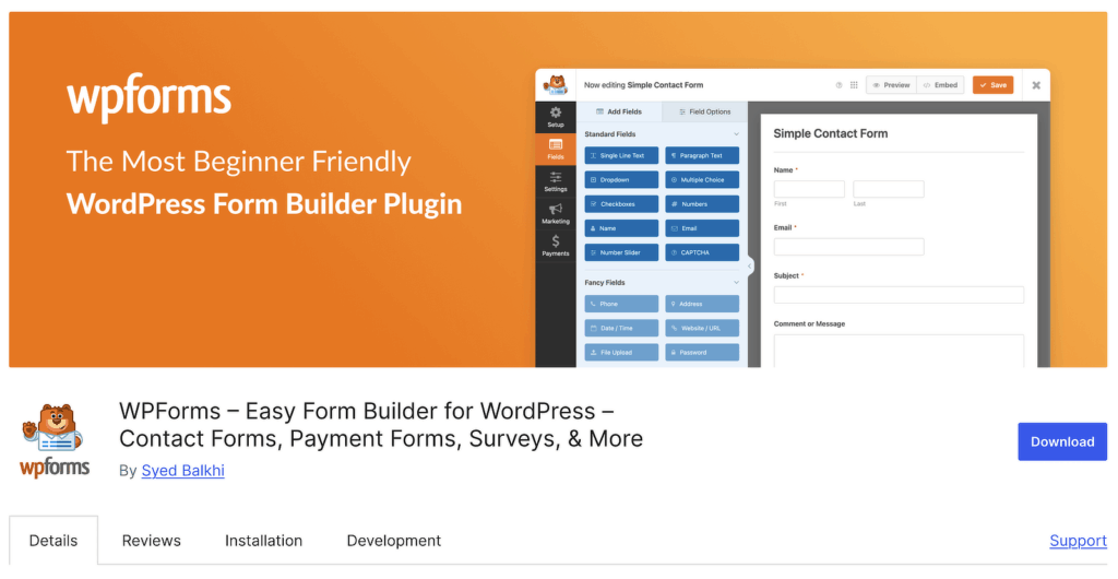 WPForms Lite sur WordPress.org
