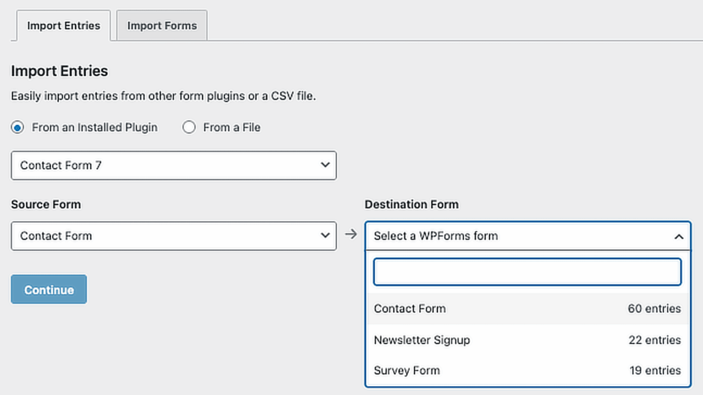 migrate from other form plugins