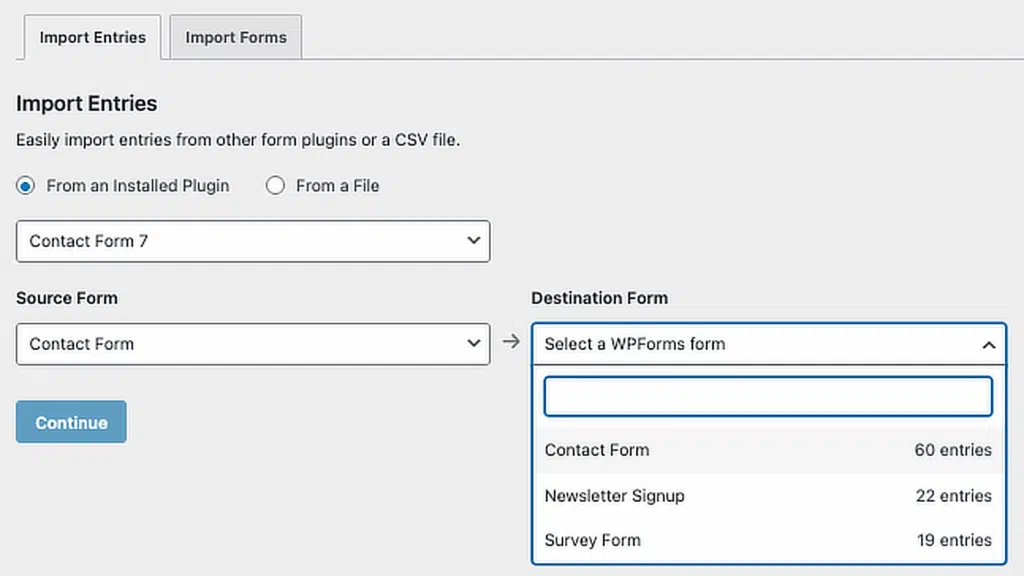 migrate from other form plugins