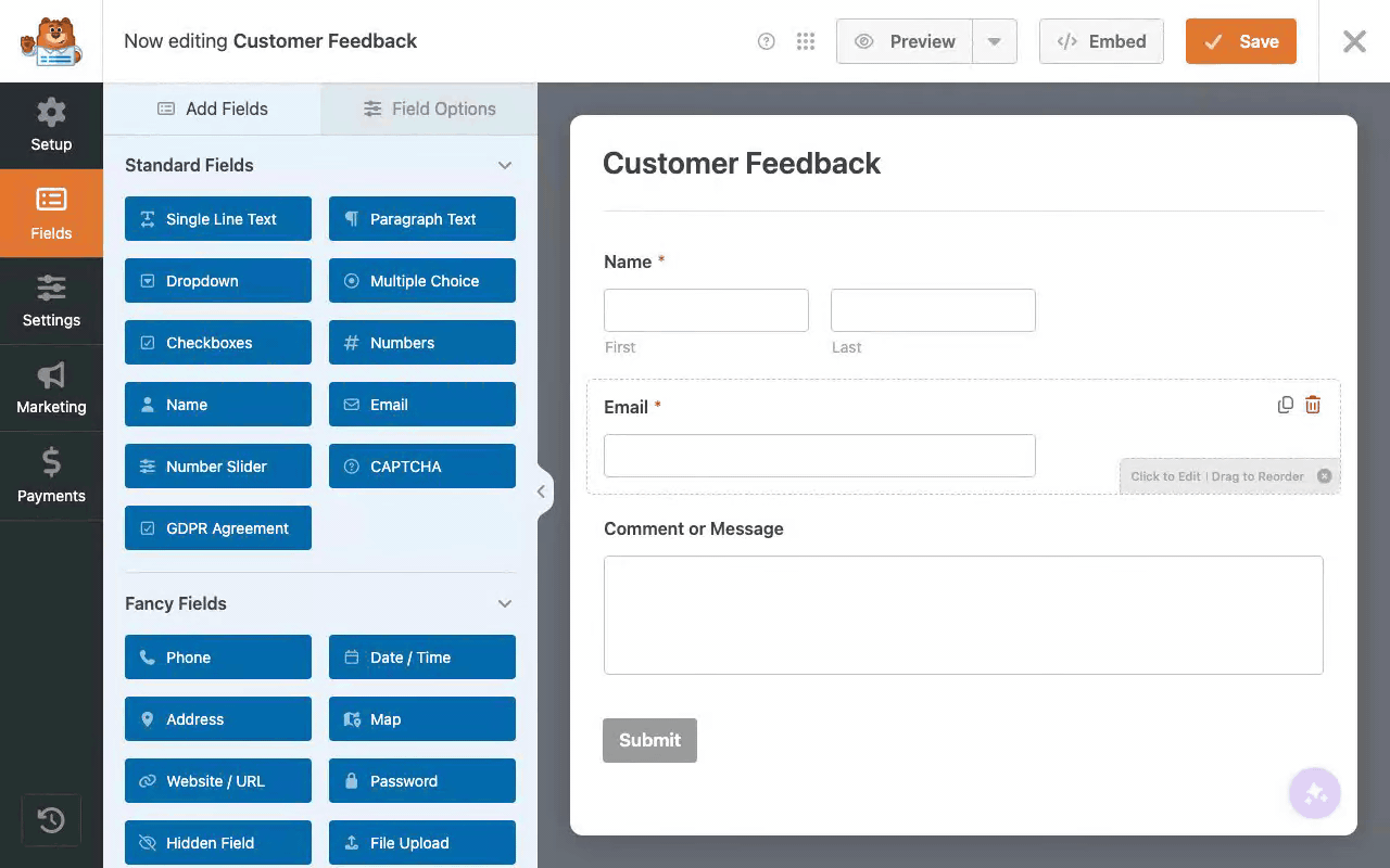 smart edit update form settings - WPForms smart edit update form settings
