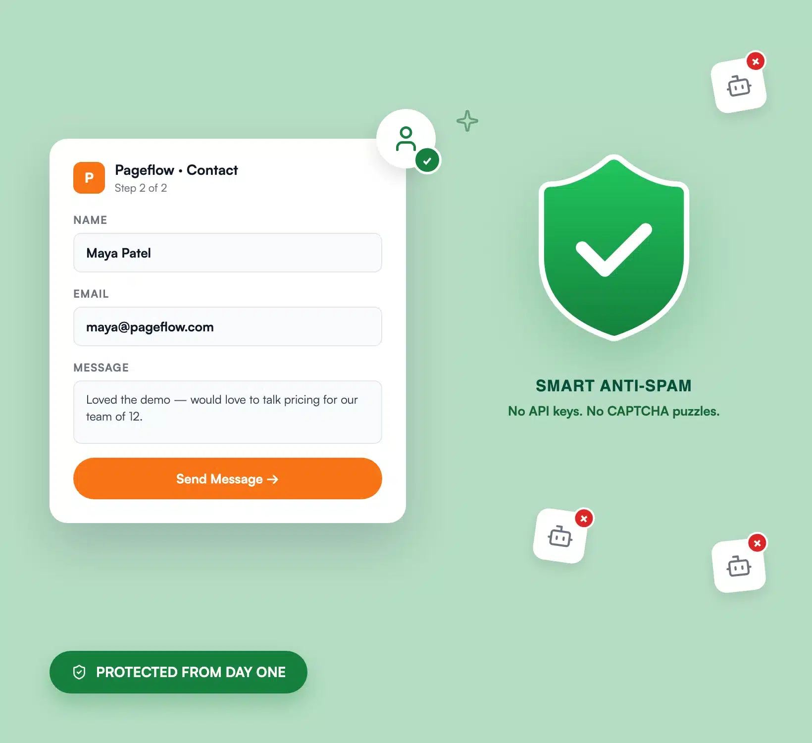Vorteil-Spam-Abwehr-Tag-Eins - WPForms WPForms Spam-Schutz und Sicherheitseinstellungen