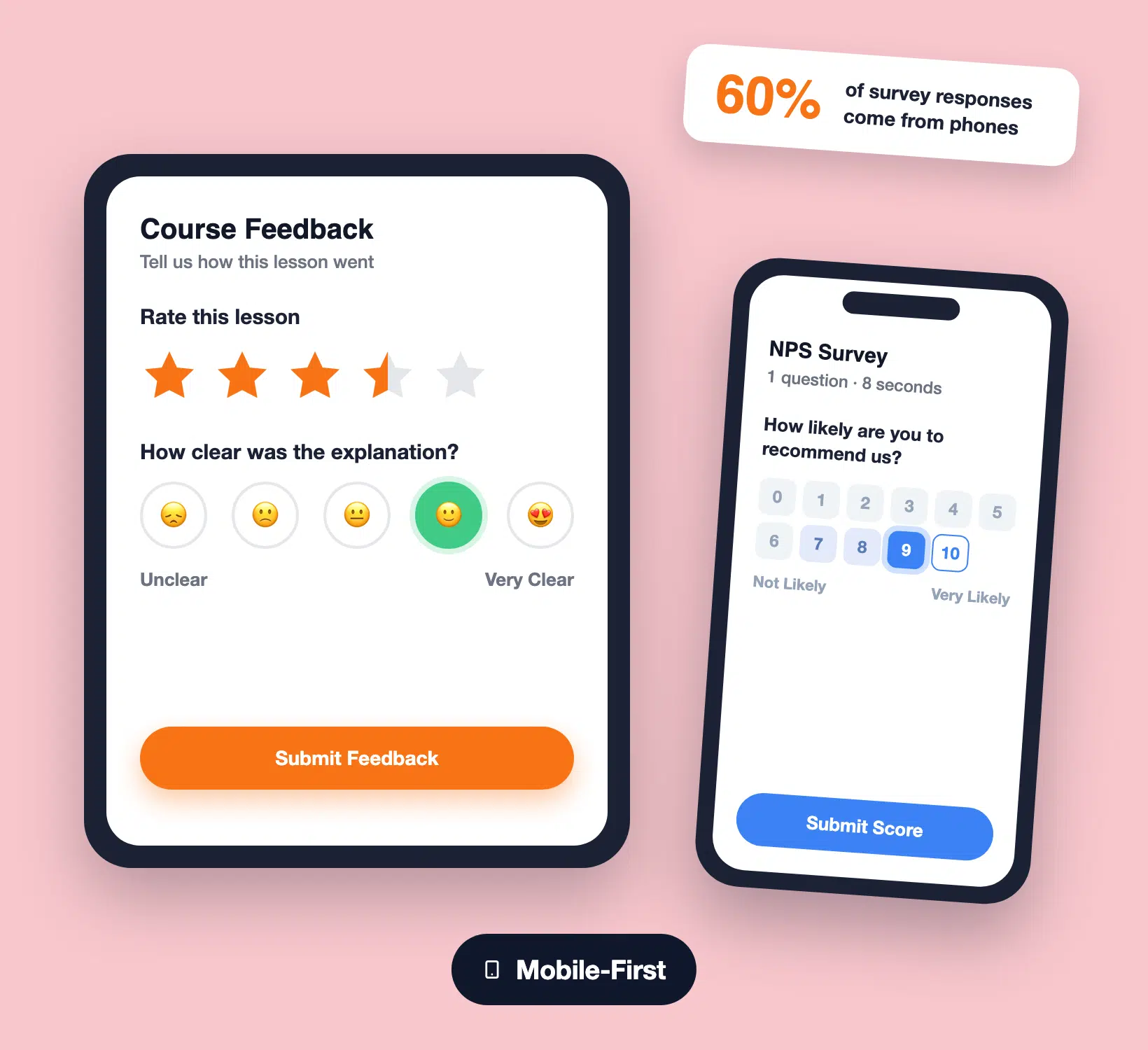 WPForms Mobile Umfragefelder - WPForms Mobilfreundliche Likert-Skala und Sternebewertungs-Umfragefelder in WPForms
