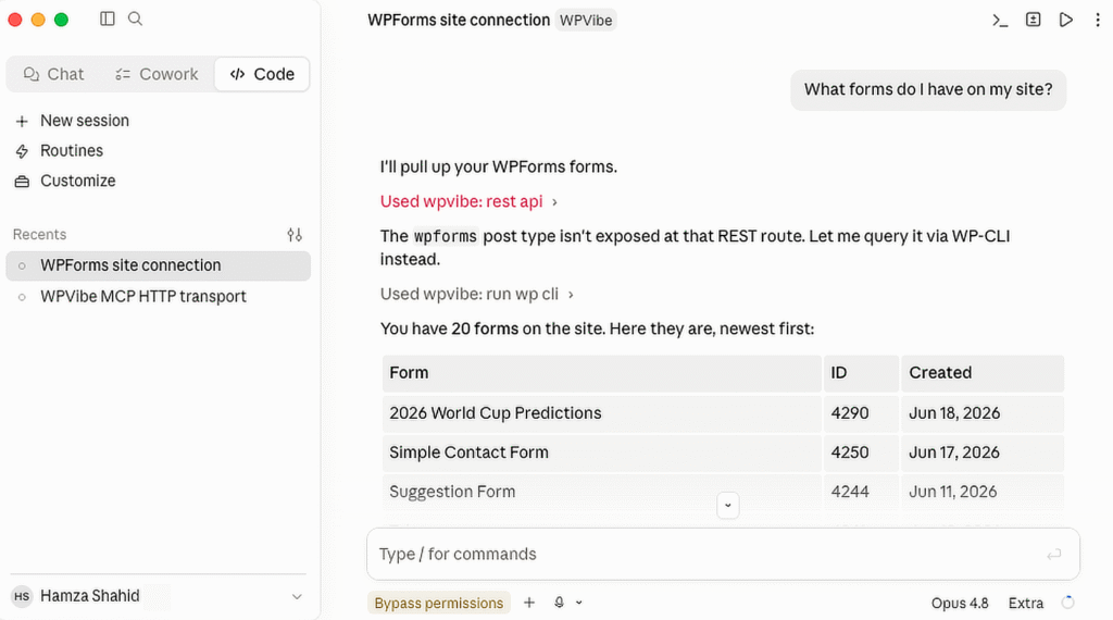 list all forms wpvibe