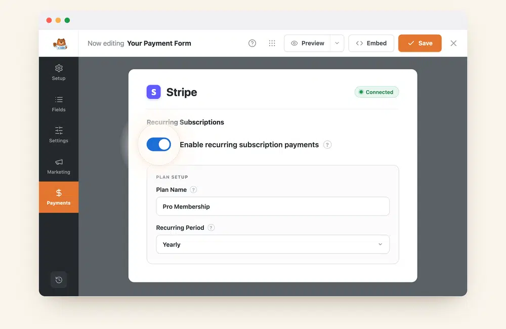 wpforms stripe recurring v2 - WPForms Configuração de pagamentos de subscrição Stripe recorrentes no construtor WPForms