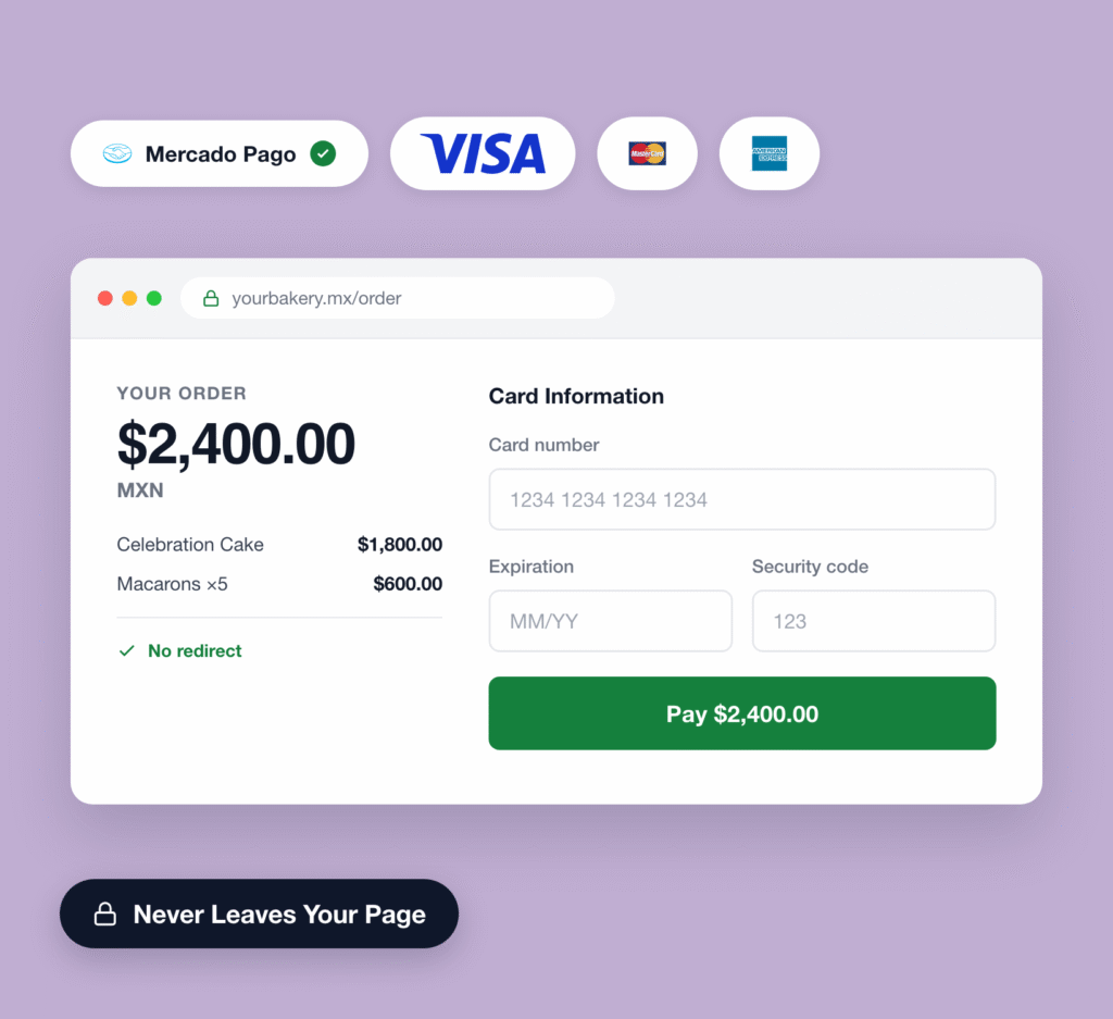 Checkout screen with payment logos, showing a