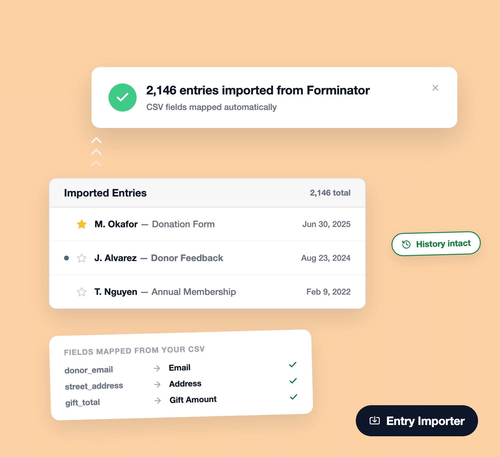 Importando 2.146 entradas de uma exportação CSV do Forminator para o WPForms