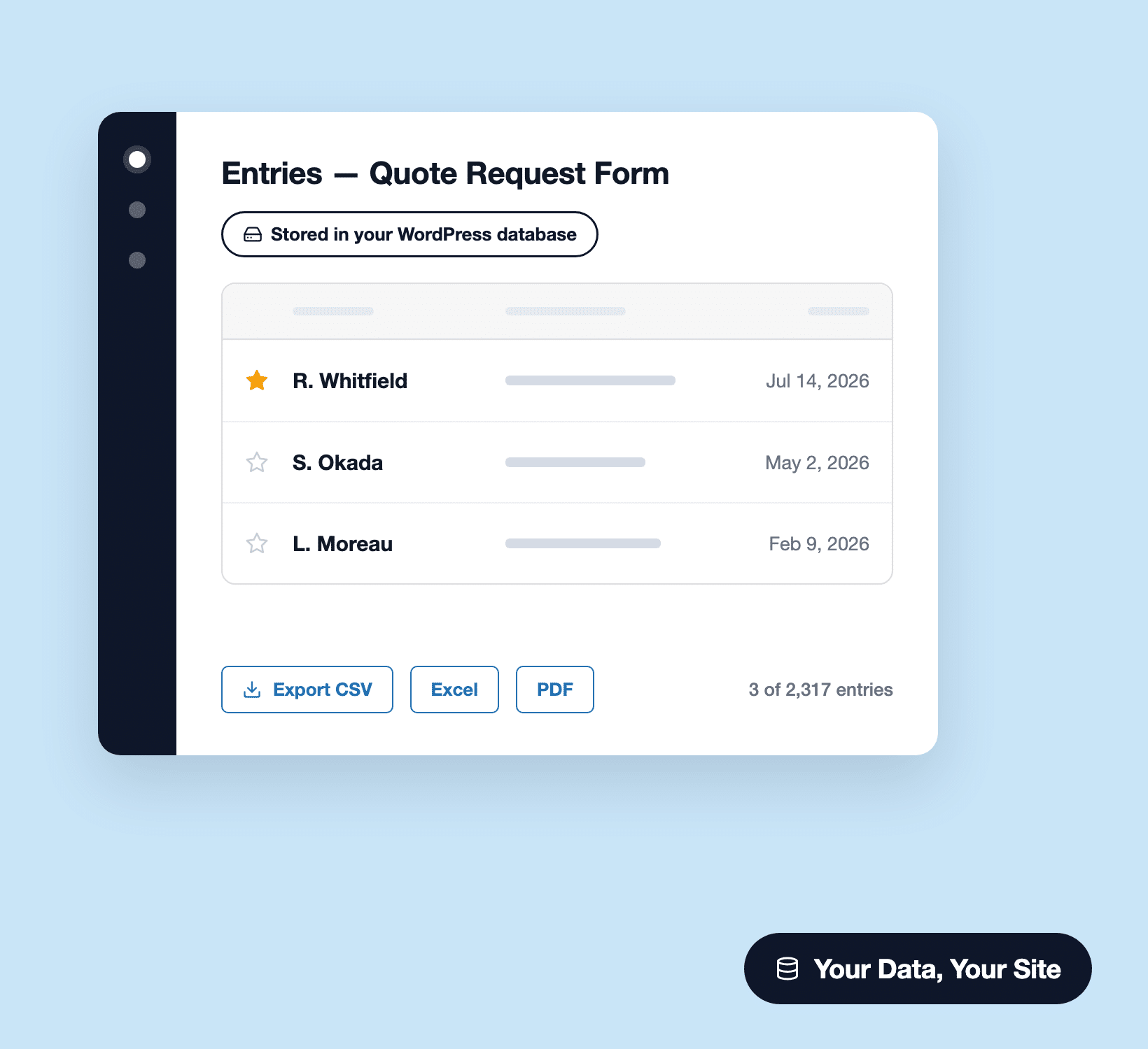 Entrées WPForms stockées dans votre propre base de données WordPress