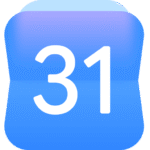 Icono de la aplicación Calendario que muestra la fecha 31 sobre un fondo degradado azul