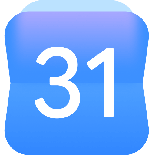 Icona dell'app Calendario che mostra la data 31 su uno sfondo sfumato blu