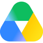 Logotipo de Google Drive: un icono multicolor triangular en azul, verde y amarillo utilizado para servicios de almacenamiento en la nube