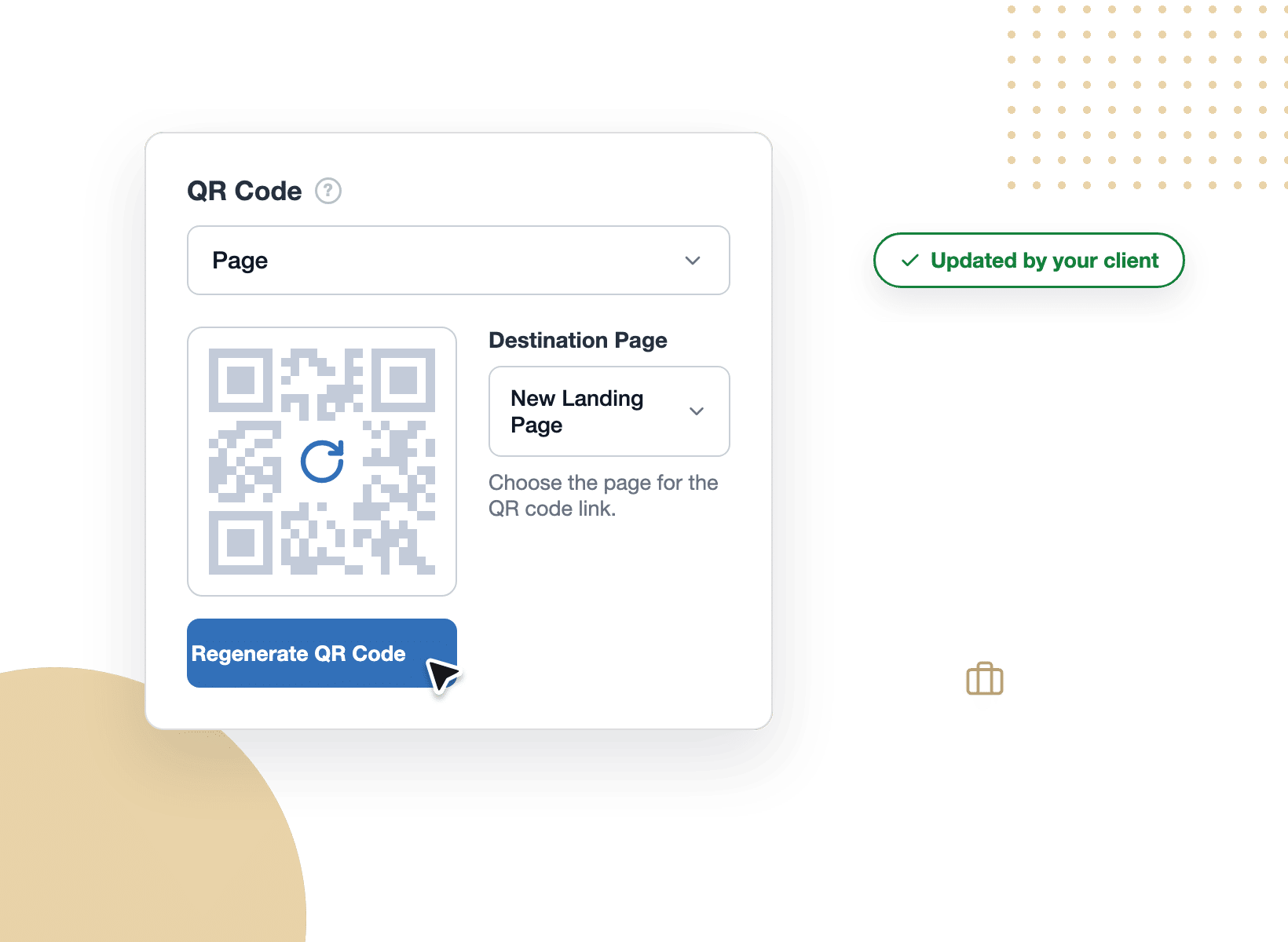 Agency regenerating a client's WordPress QR code in the form builder