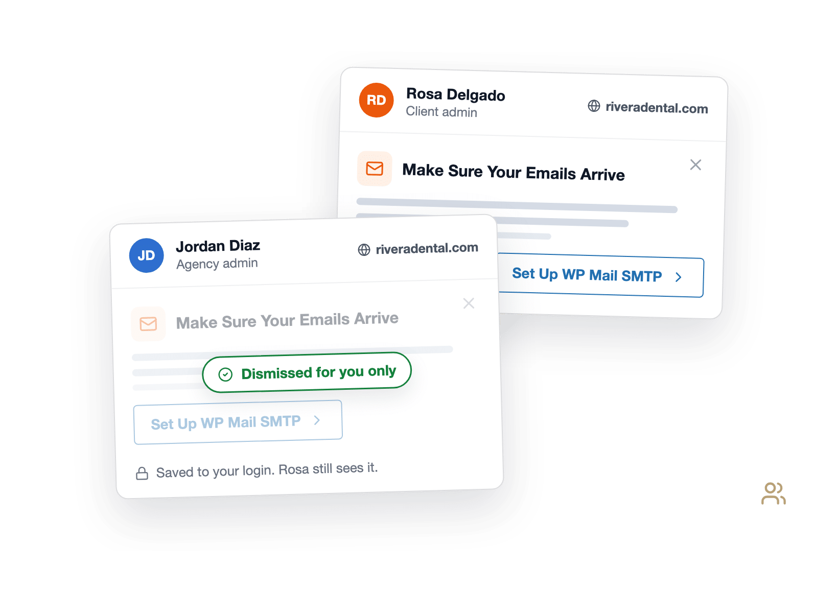Agency admin and client admin seeing different dismissed prompts on the same WPForms Dashboard