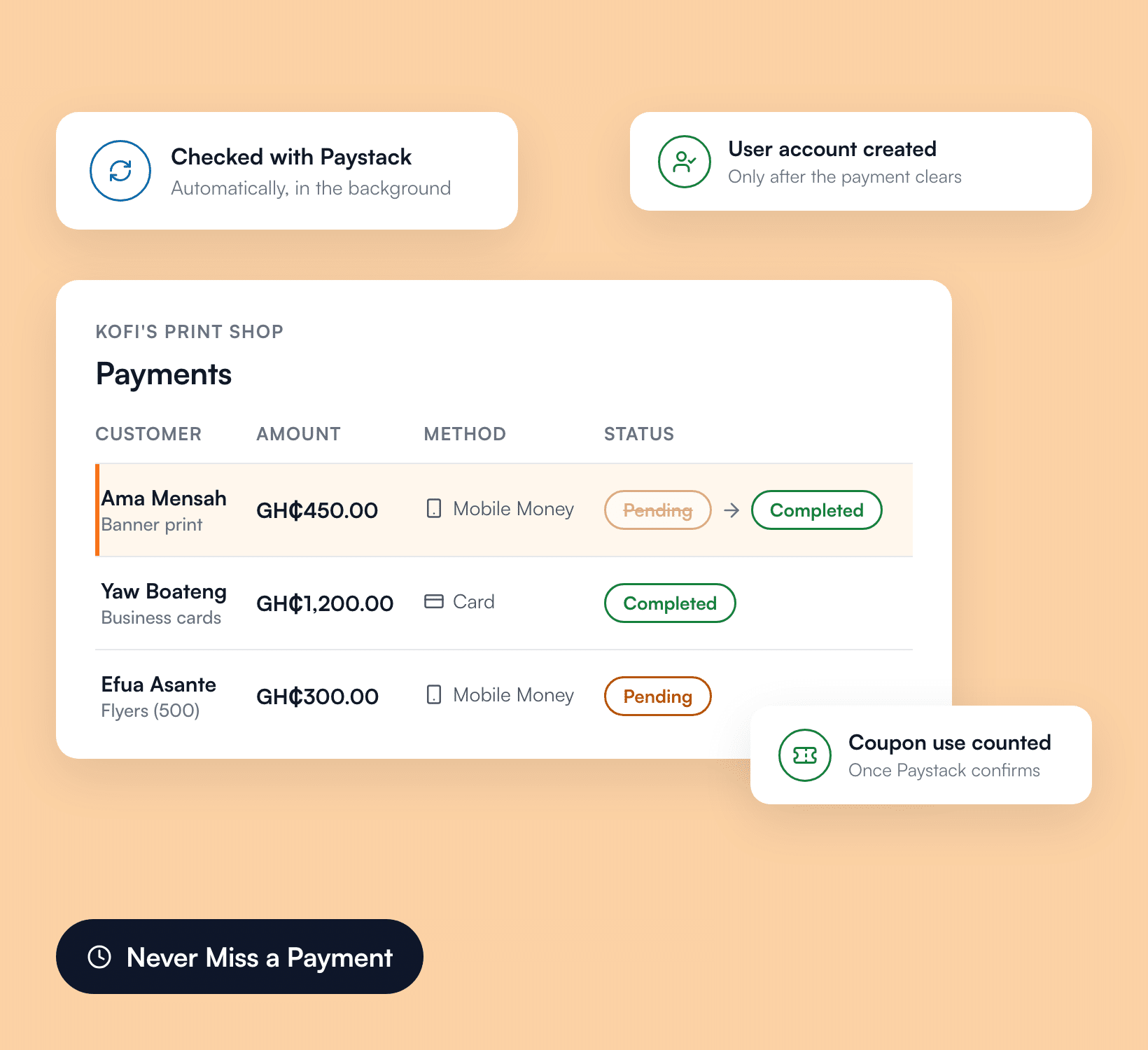 Pending Paystack payments confirming in WPForms