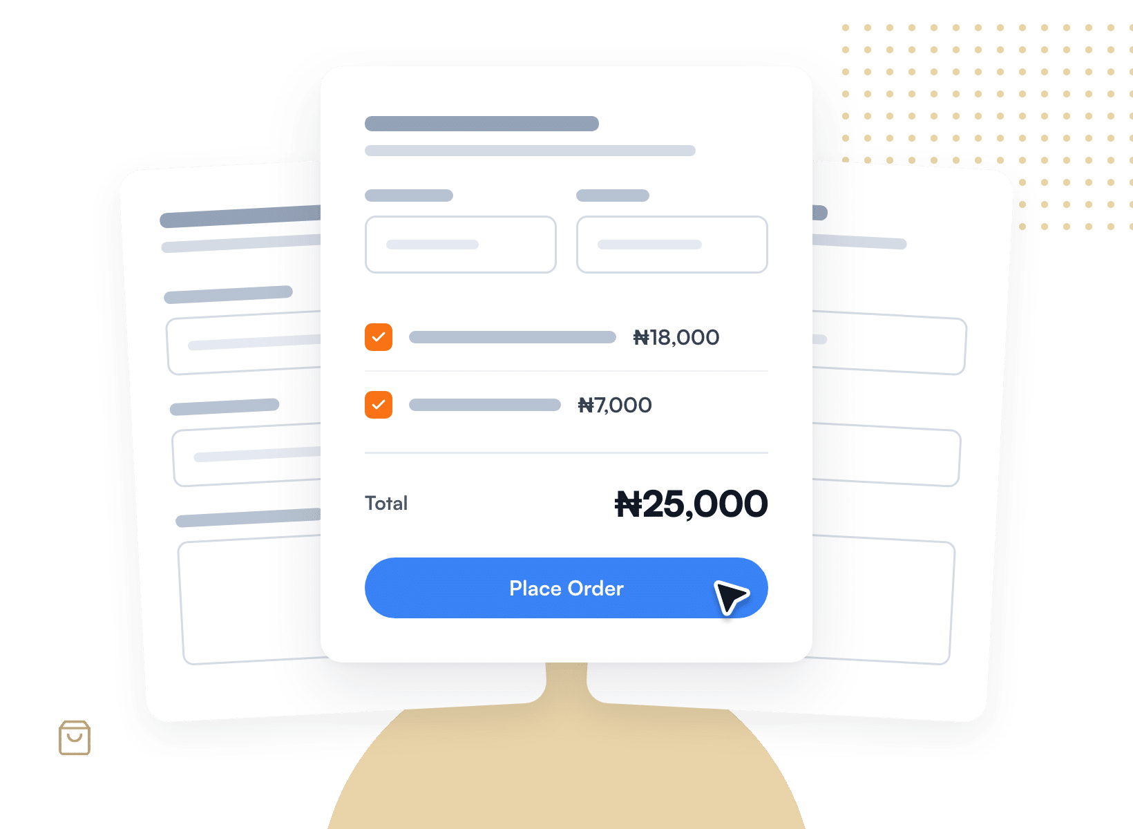Paystack order form with a ₦25,000 total